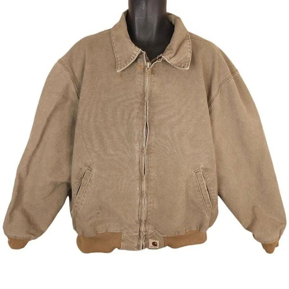 Vintage Carhartt Work Jacket Mens Size 2XL Beige Y2K J102 DES Santa Fe Desert
